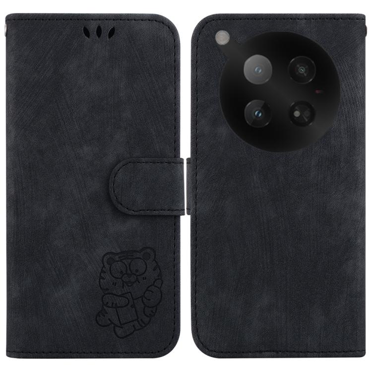 Funda de cuero con relieve de tigre para Infinix Zero 40 4G/5G (negra)