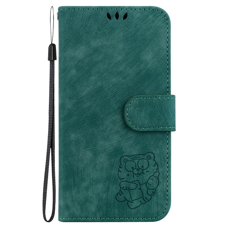 Funda para OnePlus Nord Ce 2 5G de Cuero con Relieve Little Tiger (Verde)