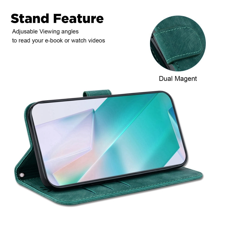 Funda para OnePlus Nord Ce 2 5G de Cuero con Relieve Little Tiger (Verde)