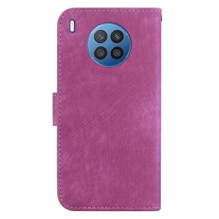 Funda para Huawei Nova 8I Honor 50 Lite Cuero con Relieve Little Tiger (Rojo Rosa)