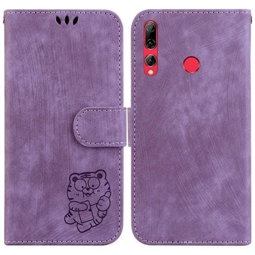 Funda de Cuero En Relieve Little Tiger para Huawei P Smart Z (Púrpura)