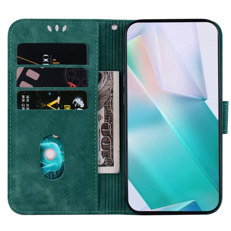 Funda para Teléfono Tecno Spark Go 2023 y Pop 7 Pro Cuero con Relieve Little Tiger (Verde)