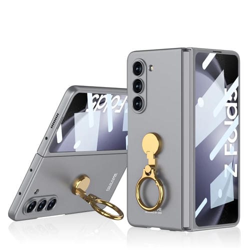 Funda para Teléfono Samsung Galaxy Z Fold5 Gkk con Soporte de Anillo Triaxial Ultrafino para PC (Gris)