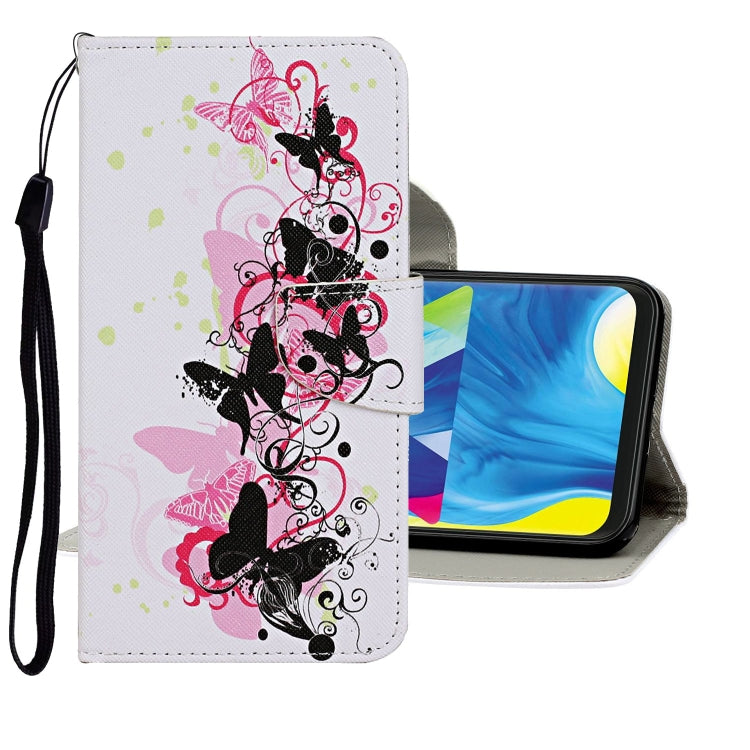 Estuche de Cuero Abatible Horizontal Samsung Galaxy A40 con Soporte Ranuras para Tarjetas y Billetera (Mariposa)