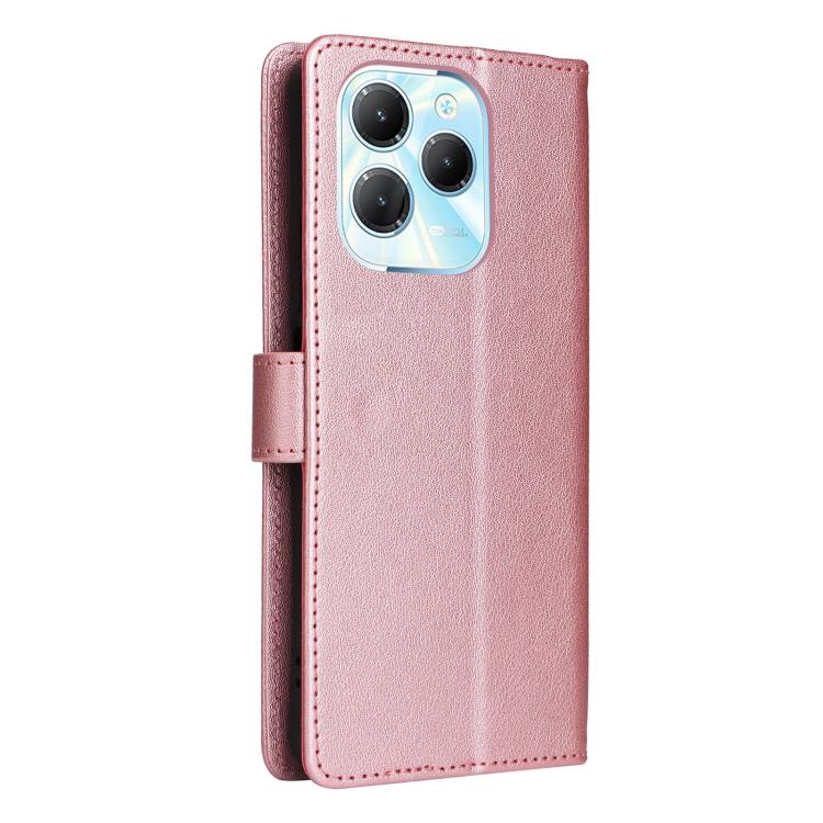 Funda de cuero multifuncional con 3 ranuras para tarjetas para Infinix Hot 40/40 Pro (oro rosa)