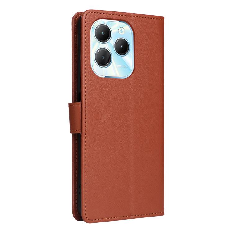 Funda de cuero multifuncional para Infinix Hot 40/40 Pro con 3 ranuras para tarjetas (marrón)