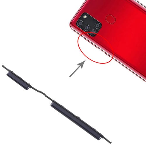 Botones de Encendido y Volumen Samsung Galaxy A21s SM-A217 (10 Piezas) (Negro)