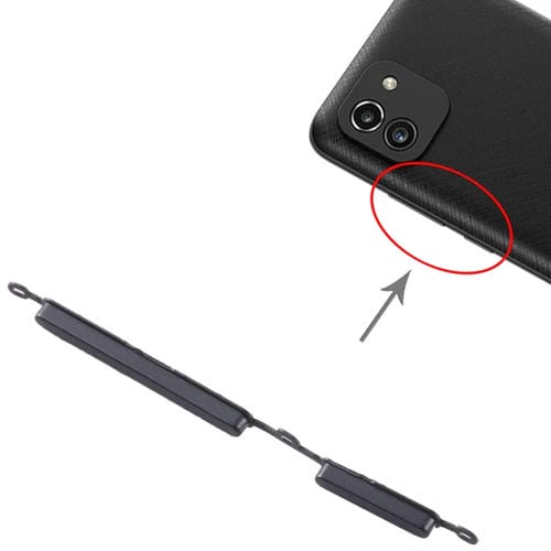Botón de Encendido y Volumen Samsung Galaxy A03 SM-A035 (Negro) - Pack de (10 Piezas)
