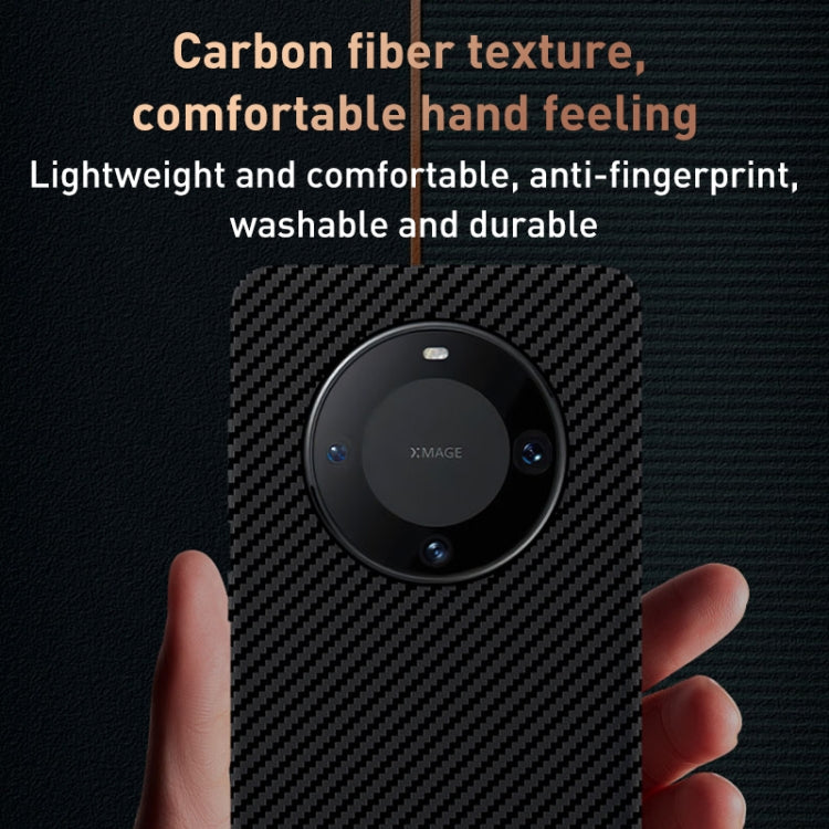 Funda para Huawei Mate 60 Pro a Prueba de Golpes de Fibra de Carbono (Negro Rojo)