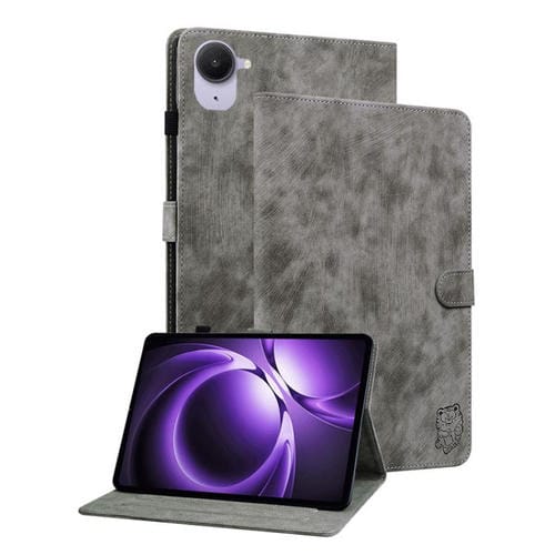 Funda de cuero con tapa y diseño de tigre para Xiaomi Redmi K Pad de 8,8 pulgadas (gris)