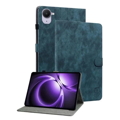 Funda de cuero con tapa y estampado de tigre para Xiaomi Redmi K Pad de 8,8 pulgadas (azul oscuro)