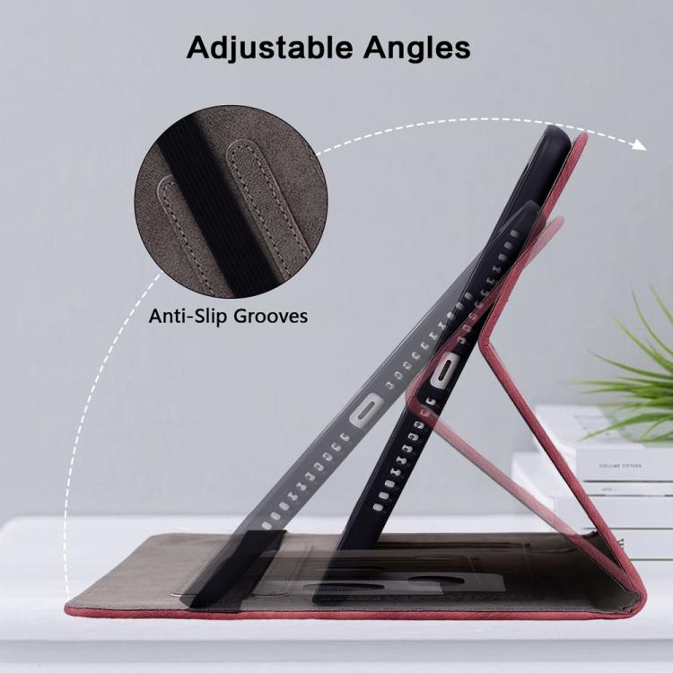 Funda de cuero con relieve mariposa rosa para Redmi Pad 2 / Redmi Pad SE 11 2025 (roja)