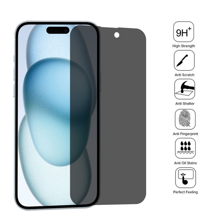 Película de Vidrio Templado Antiespía para iPhone 15 Pro / 15 de Cubierta Completa (Transparente) - MOVILSTORE