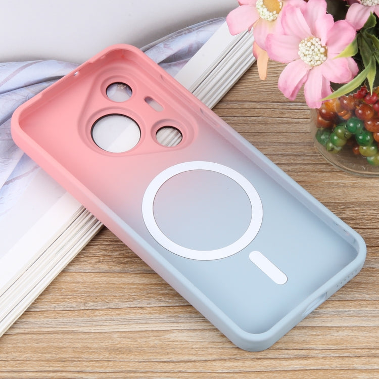 Funda para Teléfono Huawei Pura 70 Pro Silicona Líquida Degradado y Magsafe (Rosa y Azul)
