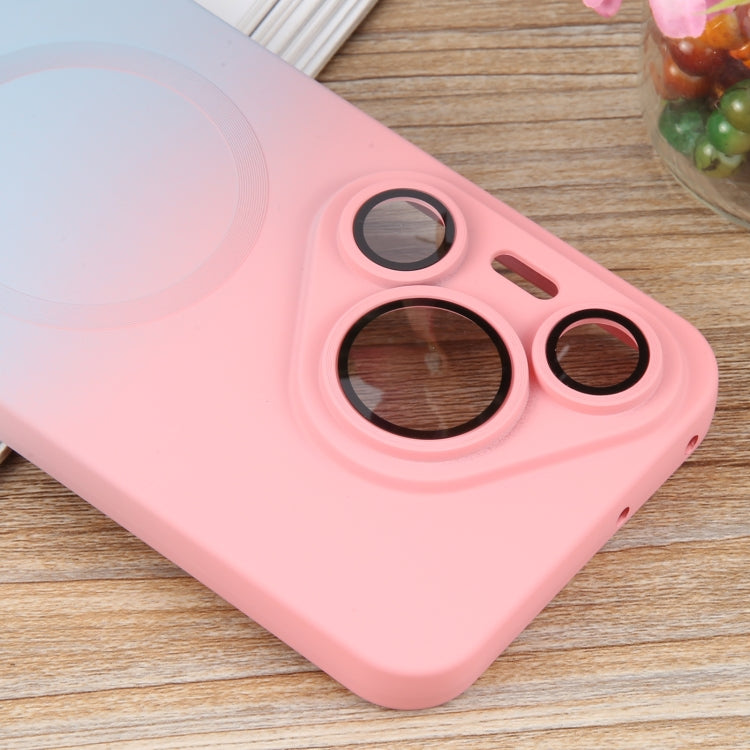 Funda para Teléfono Huawei Pura 70 Pro Silicona Líquida Degradado y Magsafe (Rosa y Azul)