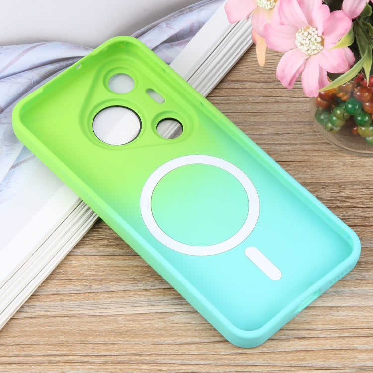 Funda para Teléfono Huawei Pura 70 de Silicona Líquida con Degradado y Magsafe (Azul Cian)