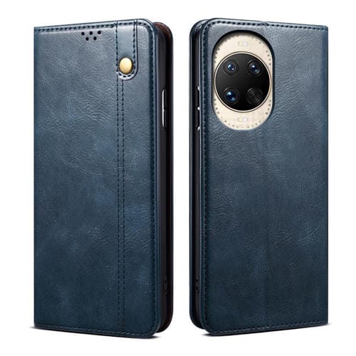 Funda de cuero con textura Crazy Horse y cera de aceite para Huawei Nova 14 (azul)