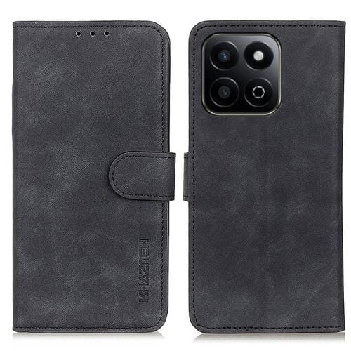Funda de Cuero con Tapa Khazneh para Honor 200 Smart y Play 60 Plus (Negra)