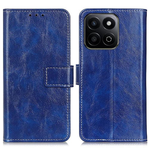 Funda de Cuero con Tapa Textura Caballo Loco Retro Inteligente para Honor 200 (Azul)