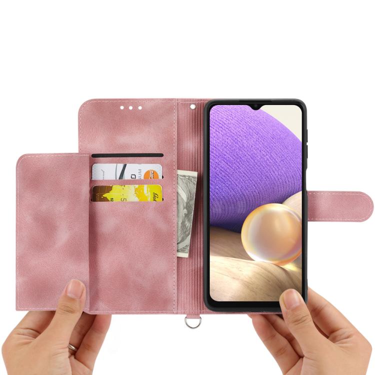 Funda de cuero con relieve de flores para Motorola Edge 60 Pro (rosa)