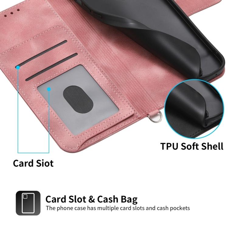 Funda de cuero con relieve de flores para Motorola Edge 60 Pro (rosa)