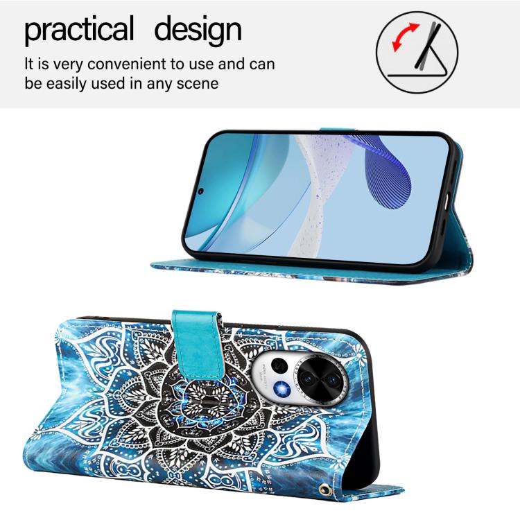 Funda de Cuero Huawei Nova 13/Nova 12 con Patrón Mandala Submarino (Colores)