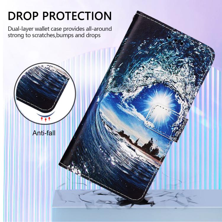 Funda de Cuero para Huawei Nova 13 Pro con Patrón de Dibujo de Colores (Ondas y Sol)
