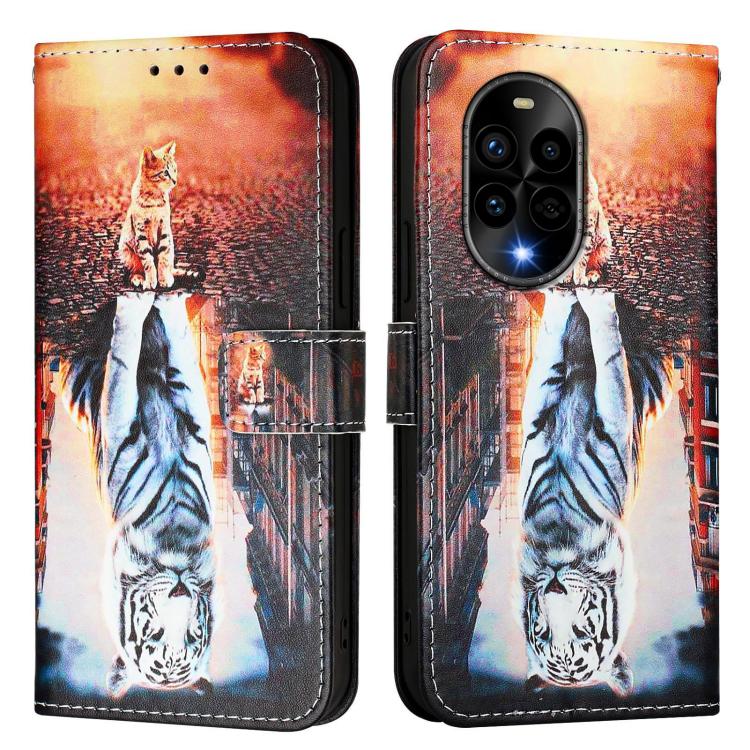Funda de Cuero para Huawei Nova 13 Pro con Patrón de Gatos y Tigres (Colores)