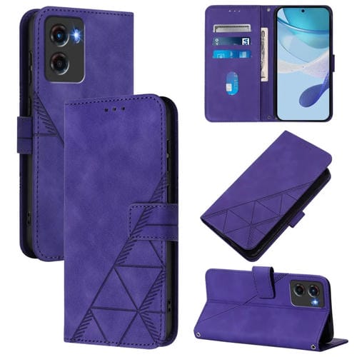 Funda de Cuero con Tapa y Relieve 3D para Motorola Moto G05 (Morado)