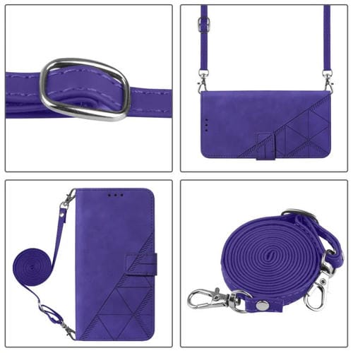 Funda de cuero con relieve 3D para Motorola Moto G15 Power (morado)