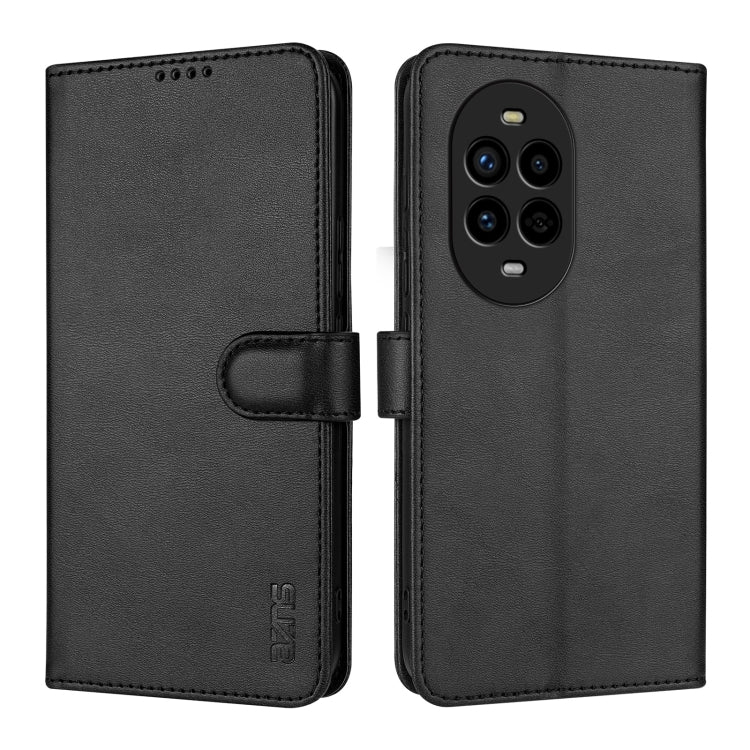 Funda de Piel con Tapa y Textura de Piel de Becerro Azns para Huawei Nova 13 Pro (Negra)