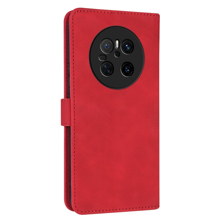 Funda Piel Sintética con Tapa y Textura de Piel de Becerro para Huawei Mate 70 Azns (Rojo)