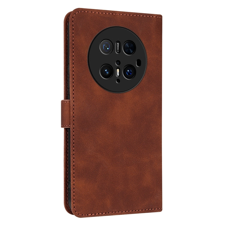 Funda de Piel Sintética con Tapa y Textura de Piel de Becerro Azns para Huawei Mate 70 Pro/70 Pro+ (Marrón)