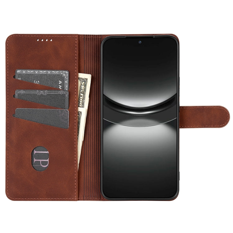 Funda de Piel Sintética con Tapa y Textura de Piel de Becerro Azns para Huawei Mate 70 Pro/70 Pro+ (Marrón)