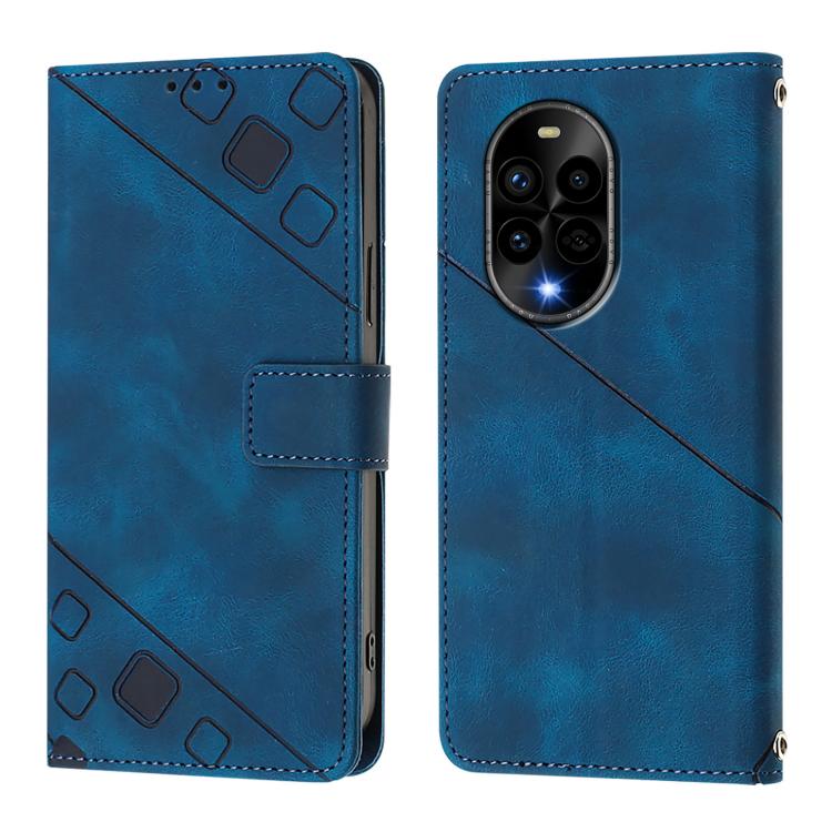 Funda de Piel con Relieve para Teléfono Huawei Nova 13 Pro (Azul)