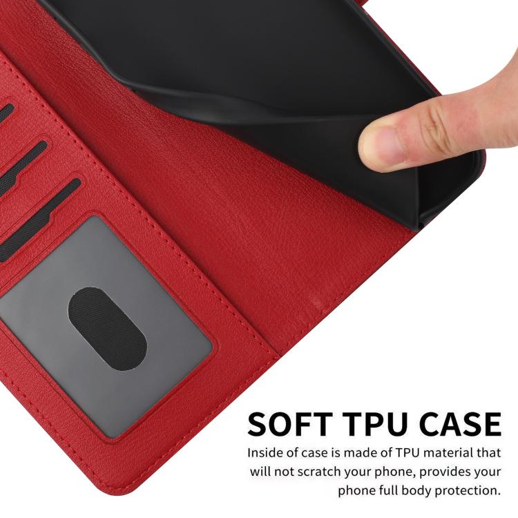 Funda de Piel con Dibujos de Gatos para iPhone 16E (Roja)