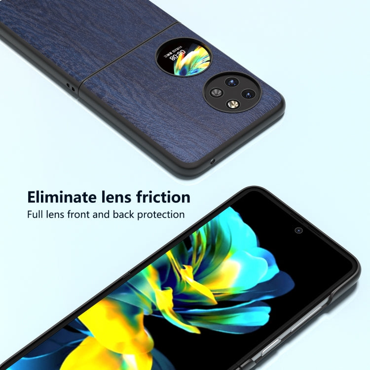 Funda para Huawei P60 Pocket Abeel PU con Textura de Madera (Azul)