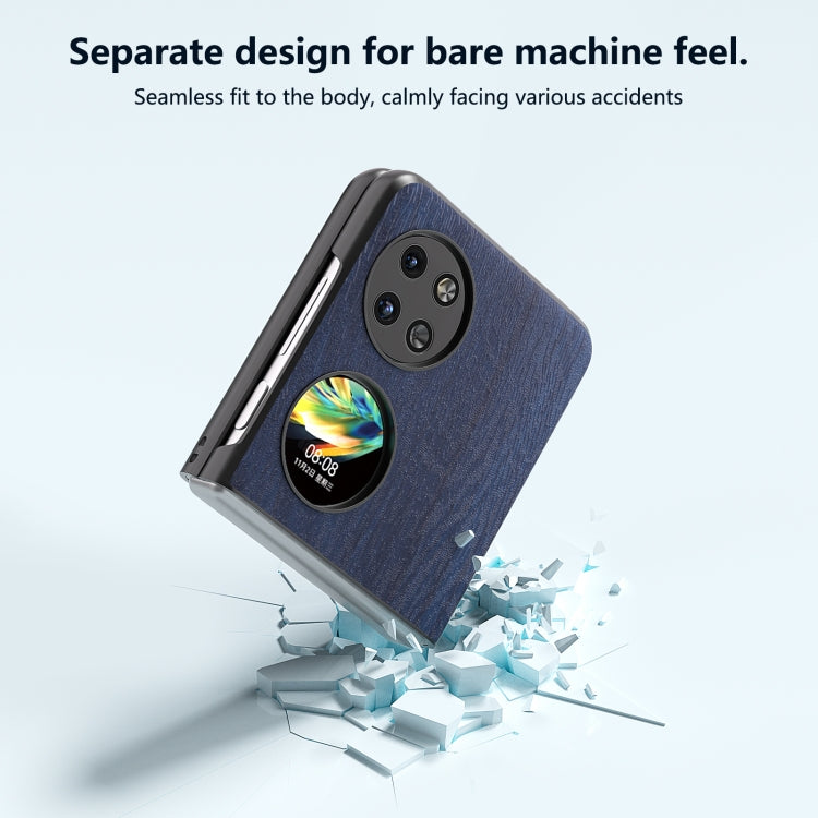 Funda para Huawei P60 Pocket Abeel PU con Textura de Madera (Azul)
