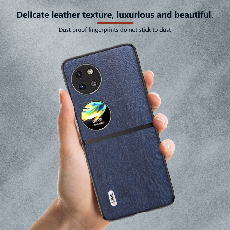 Funda para Huawei P60 Pocket Abeel PU con Textura de Madera (Azul)