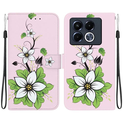 Funda de Cuero con Dibujo de Colores y Textura de Cristal para Infinix Note 40 5G (Lily)