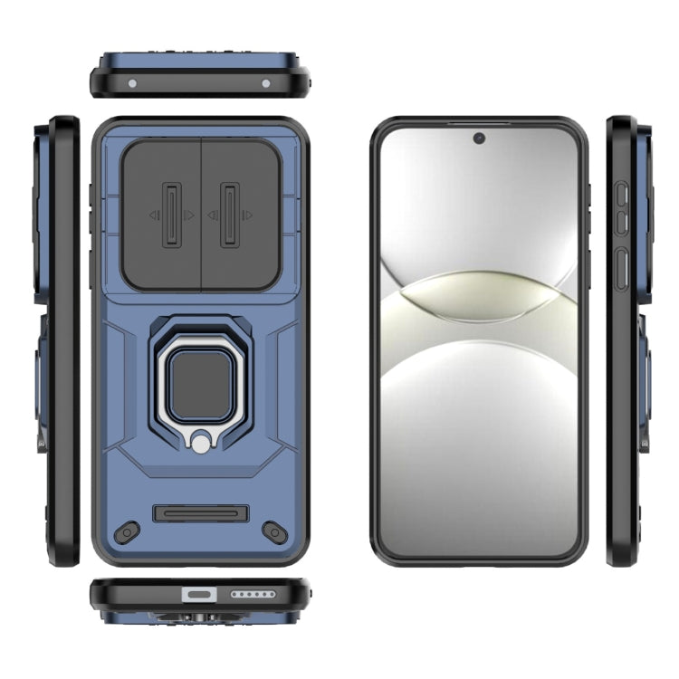 Funda para Teléfono Huawei Mate 70 5G con Soporte y Carcasa Deslizante TPU PC (Azul)