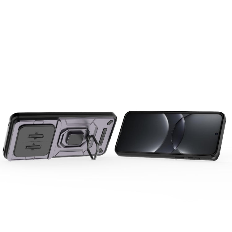 Funda para Teléfono Huawei Mate 70 Pro 5G y 70 Pro+ 5G con Soporte y Cierre Deslizante TPU + PC (Morado)