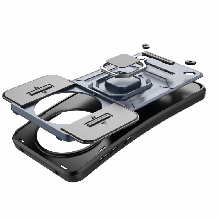 Funda para Teléfono Huawei Mate 70 Pro 5G y 70 Pro+ 5G con Soporte y Cierre Deslizante TPU + PC (Morado)