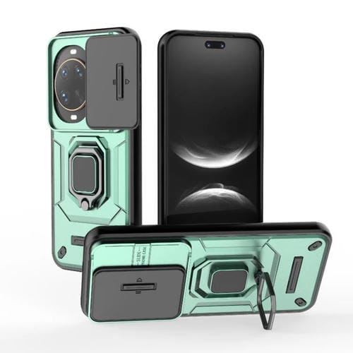 Funda deslizante de TPU + PC a prueba de golpes con soporte para Huawei nova 14 Ultra 5G (verde)