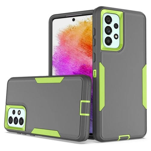 Funda para Samsung Galaxy A73 5G 2 En 1 Magnética PC + TPU (Gris + Verde Fluorescente)