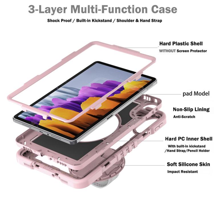 Funda de silicona para Xiaomi Redmi Pad 2 con rotación de 360 grados y contraste para PC (oro rosa)