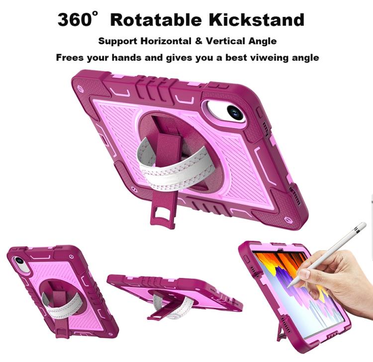 Funda de silicona para Xiaomi Redmi Pad 2 con rotación de 360 grados y contraste para PC (rosa, rojo y rosa)