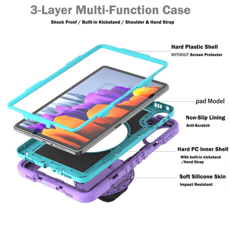 Funda de silicona para Xiaomi Redmi Pad 2 con rotación de 360 grados y contraste para PC (morado y verde menta)