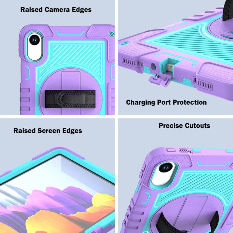 Funda de silicona para Xiaomi Redmi Pad 2 con rotación de 360 grados y contraste para PC (morado y verde menta)