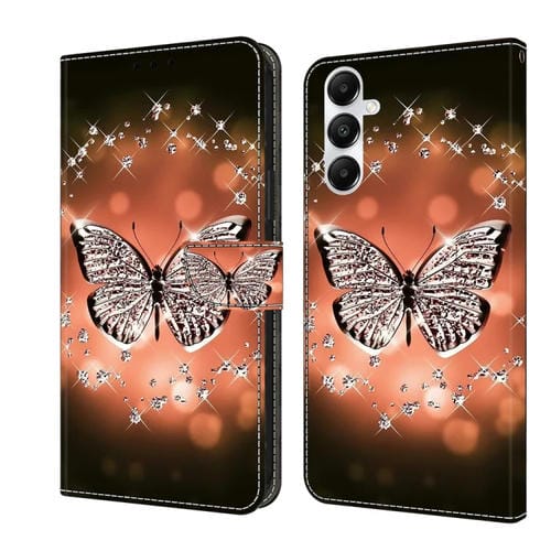 Funda Protectora de Cuero Samsung Galaxy A05S Crystal 3D a Prueba de Golpes (Mariposa de Cristal)